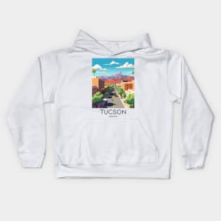 A Pop Art Travel Print of Tucson - Arizona - US Kids Hoodie